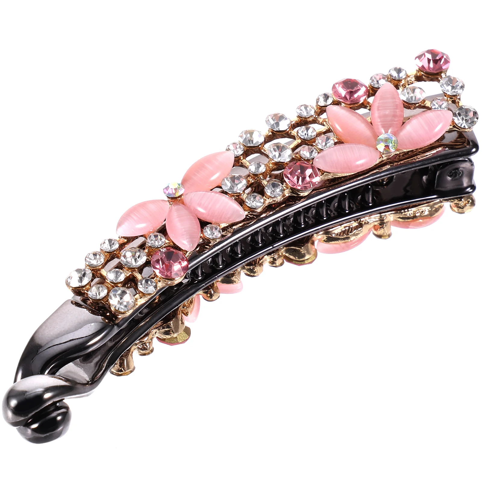 

Заколка для волос со стразами и бананом, розовые большие толстые держатели для хвоста, винтажные аксессуары для волос для женщин, заколки, инструменты для укладки