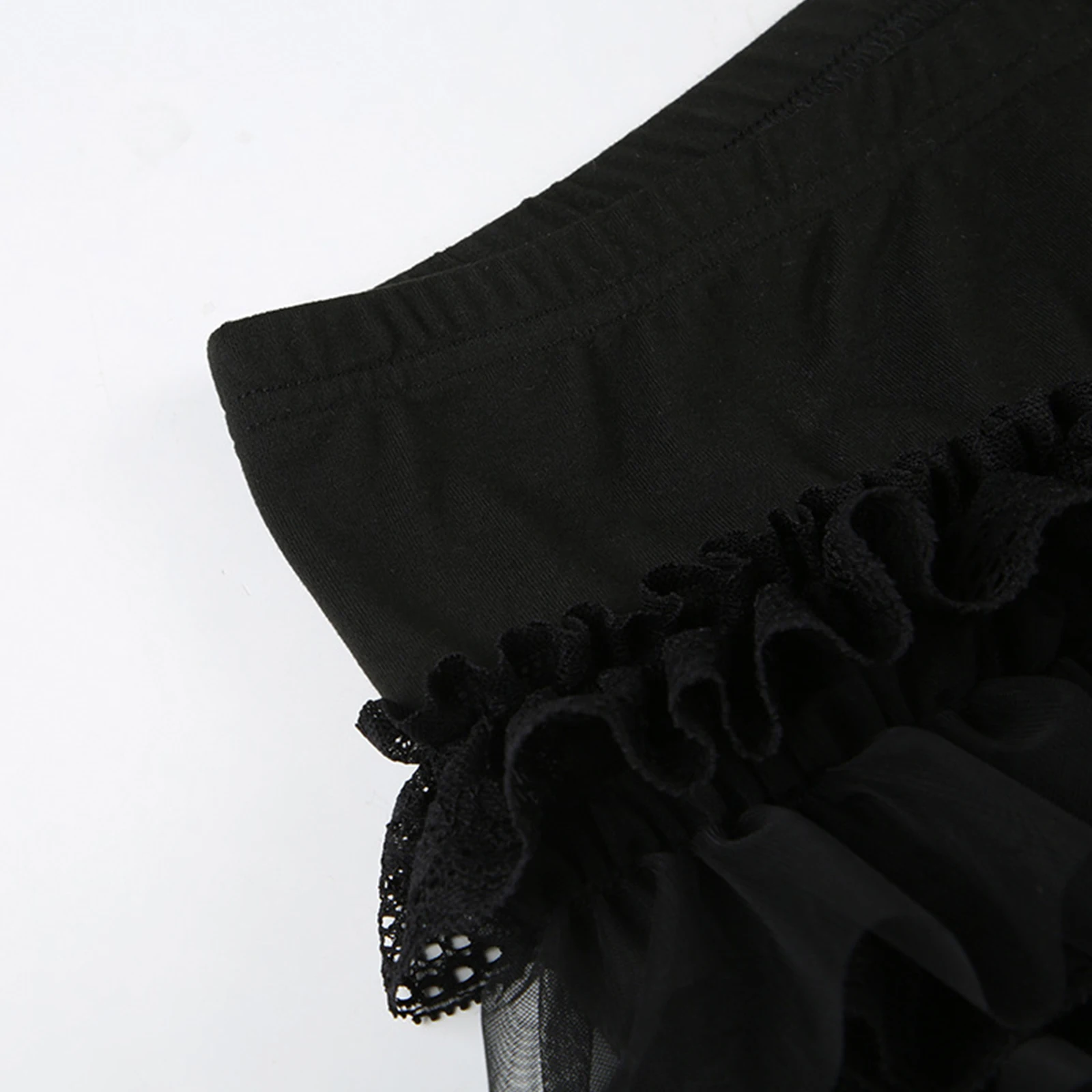 

Womens Tiered Ruffled Lace Shorts Low Rise Hot Pants Booty Shorts Undershorts for Gothic Cosplay Lolita Dress Halloween Party