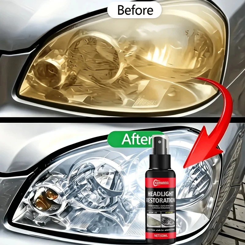 New Professional Car Headlight Restorer - Quickly Removes Yellowing and Oxidation, Enhances Brightness and Clarity