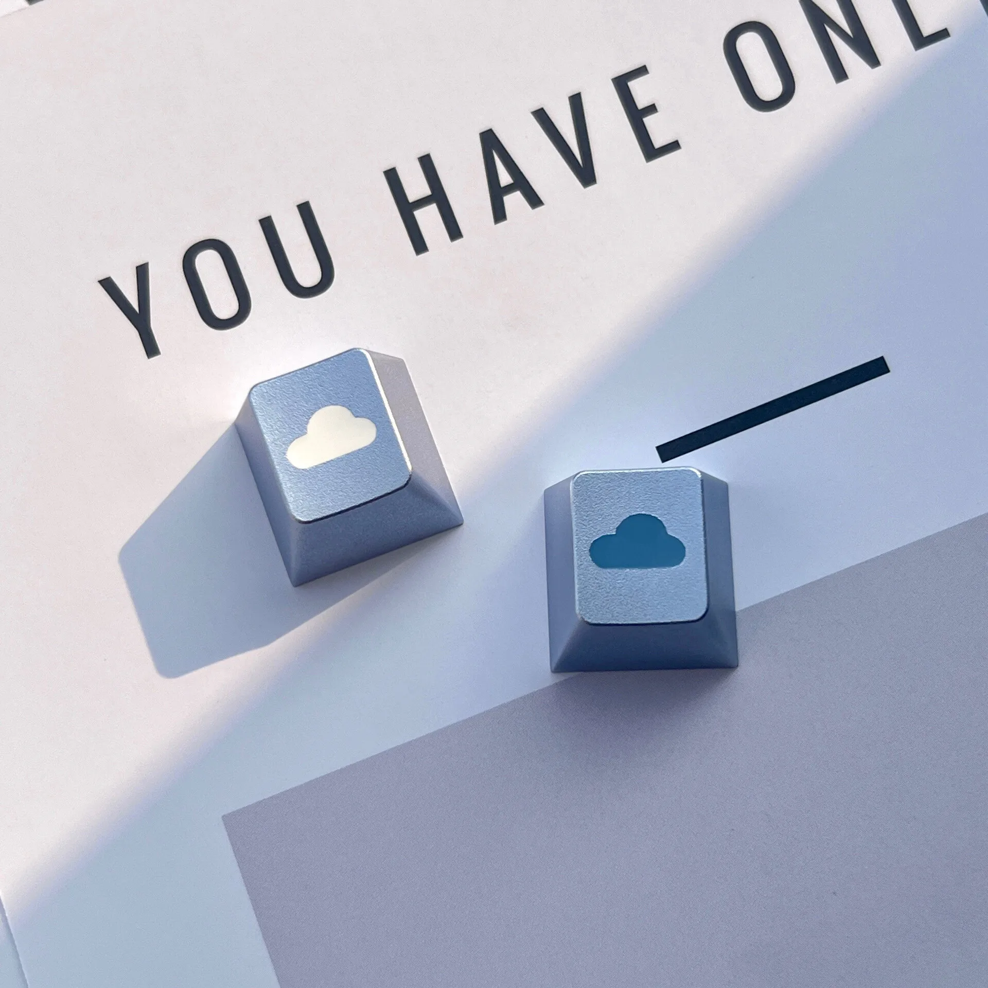 Cloud Pattern CNC Aluminum Alloy Metal ESC Keycap R4 Original Height Minimalist Custom Key Cap for Mechanical Keyboard