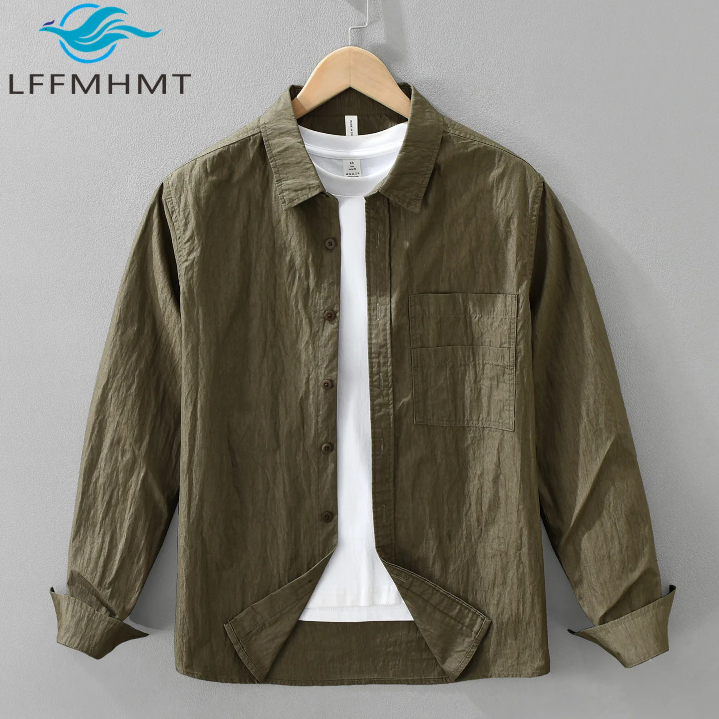 Men Vintage Long Sleeve Cotton Blended Shirt Loose Button Down Versatile Daily Casual Spring Fall Top
