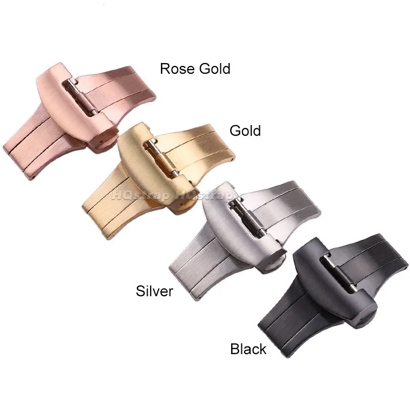 Fecho de metal borboleta 20mm 22mm, fivela inoxidável sólida para panerai, botão de implantação dobrável, polido, fosco, acessórios de relógios