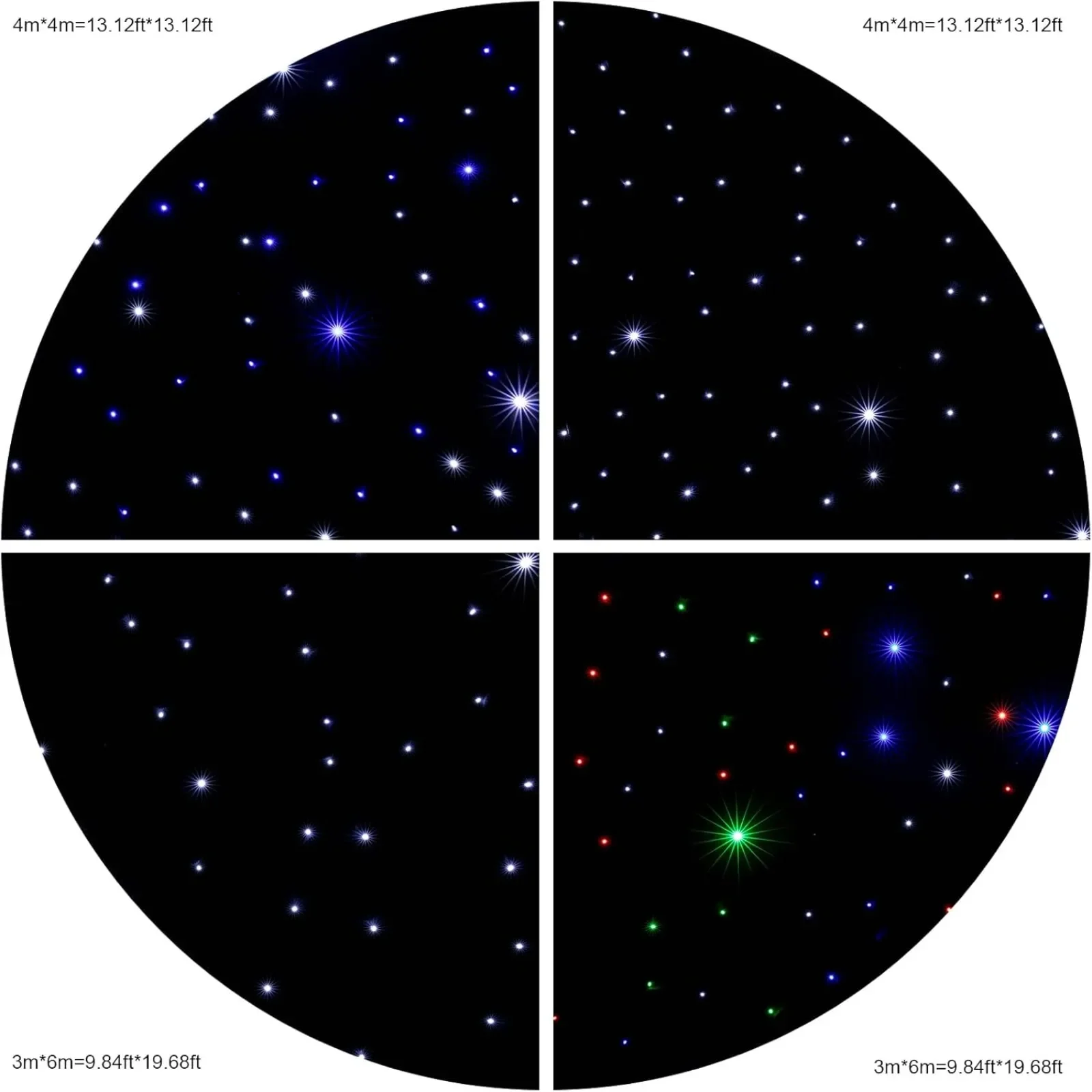 Cenário de luzes de cortina led 20 pés x 10 pés pano de palco led com controle dmx, cortina de estrela estrelada multifuncional