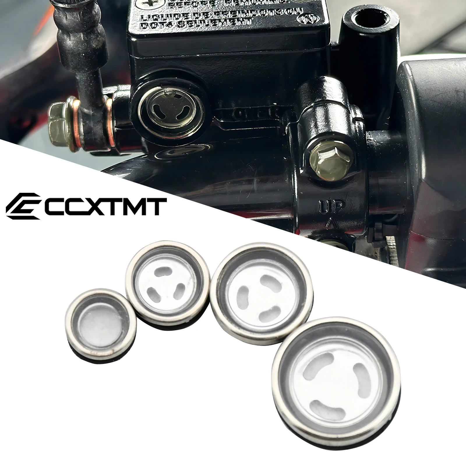 Motorcycle ATV 10/12/14/18mm Master Cylinder Brake Pump Oil Window Mirror Sight Glass And Gasket For KTM EXC EXCF SX SXF XC XCF
