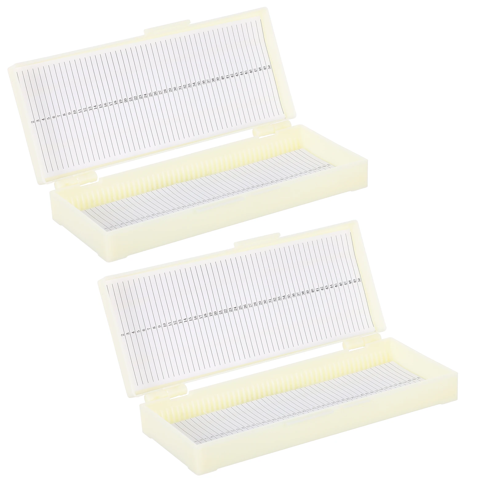 2 pçs caixa de microscópio abs multi slots slide recipiente de armazenamento número de série fivela trava ferramentas de ensino médico laboratório