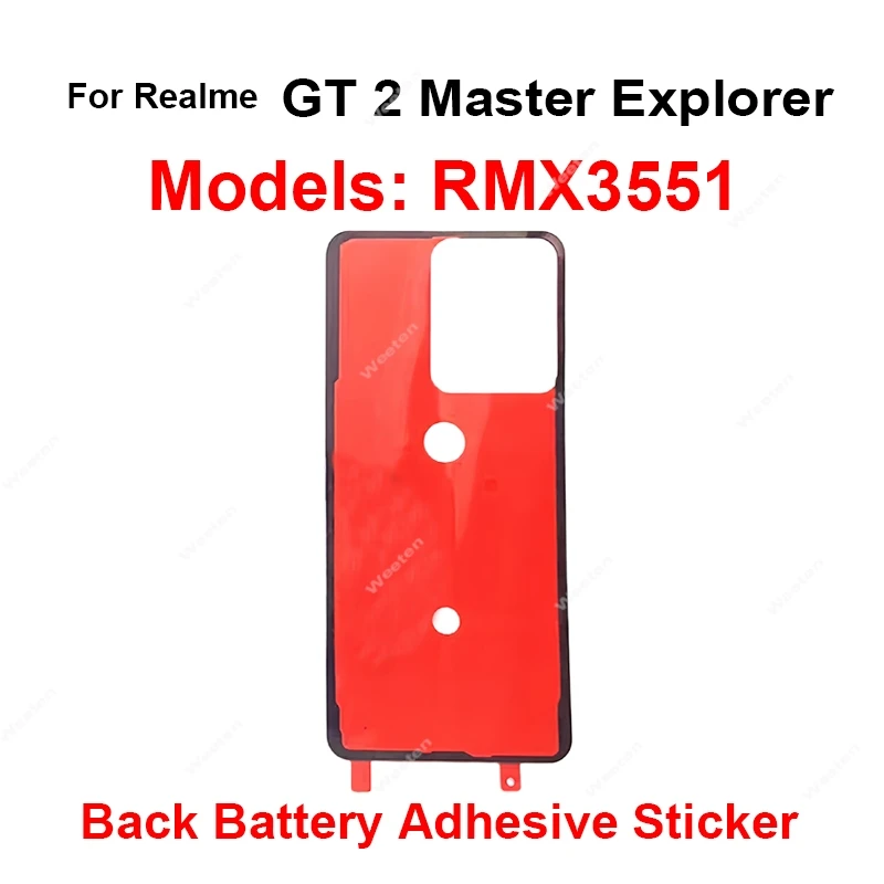 For Realme GT GT 2 Master Explorer GT Neo Flash 2 2T 3 3T Pro Back Battery Cover Adhesive Rear Frame Battery Cover Sticker