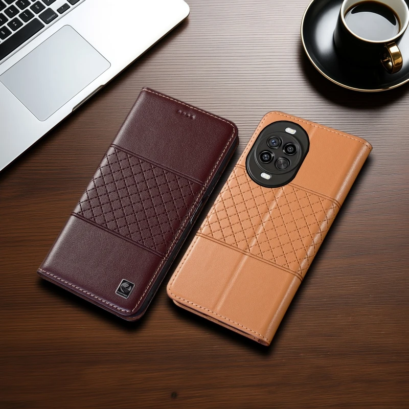 

Nappa Genuine Leather Magnetic Flip Cover For Huawei Nova 14 13 13i 12 12i 12S Pro Ultra Lite SE Wallet Phone Case Cases