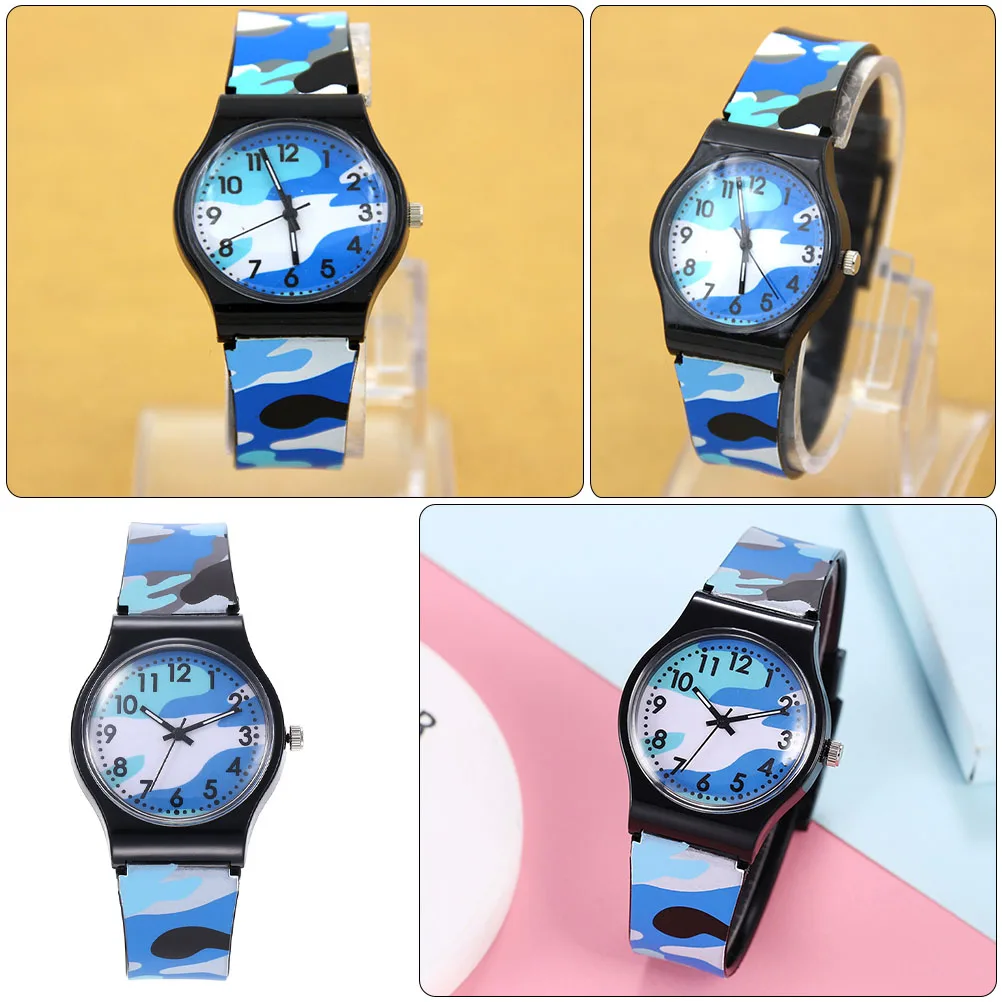 

1 Pc Kids Quartz Watch Plastic Stainless Steel Camouflage Design Waterproof Outdoor Gift Children Watch