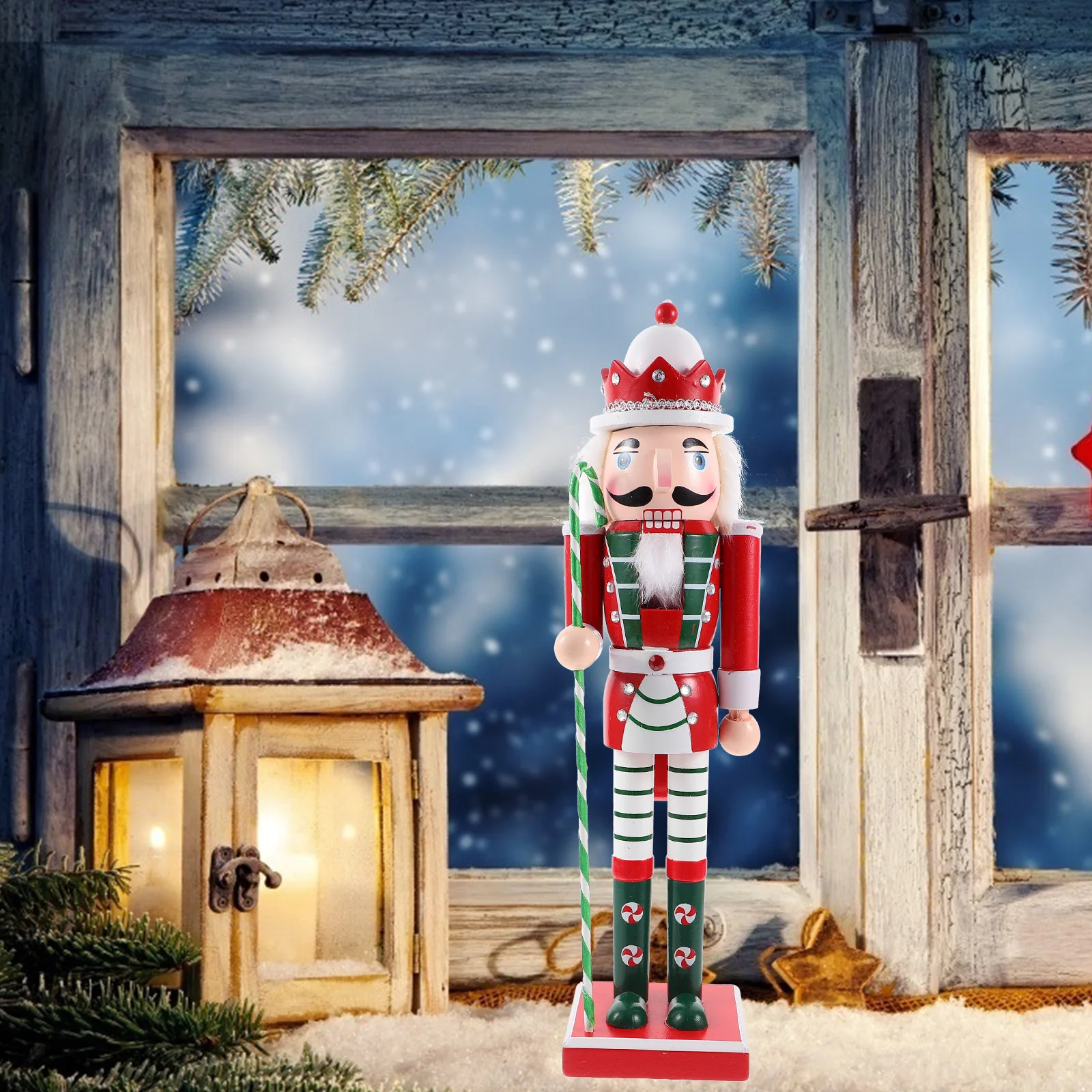 

Wooden Nutcracker Ornaments Christmas Xmas Decorations Natural Wood Craft Holiday Party Theme Decoration Festive Scene Layout