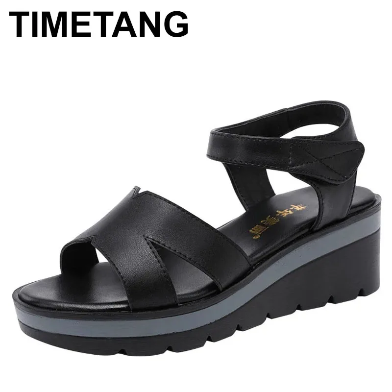 

2024, маленькие, большие размеры 32–43, удобные туфли на платформе на среднем каблуке, летние сандалии на танкетке для пляжной мамы