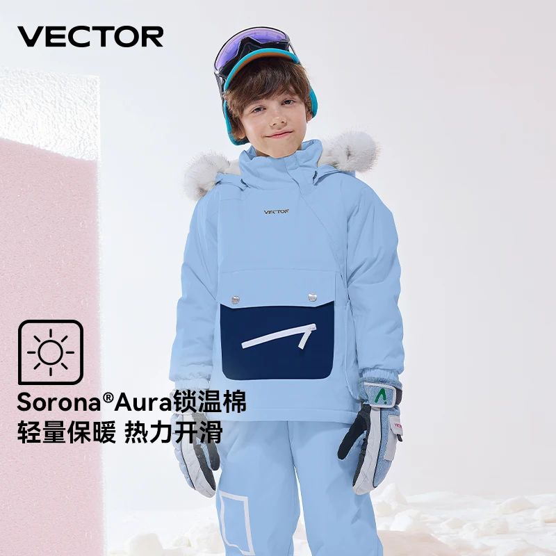 VECTOR Girls and Boy Cotton Skirts with Slant Skirts for Cold Protection and Warmth Clothes Snowboard Waterproof Outdoor Sports