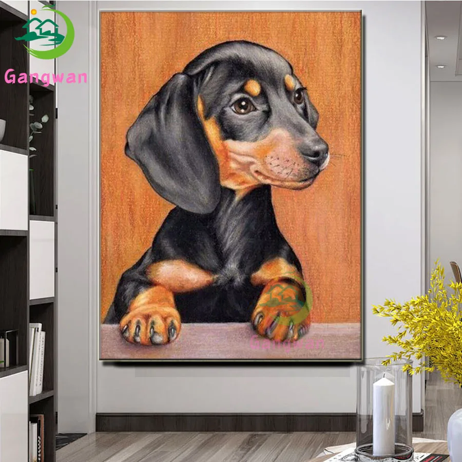 Sausage dog 5d diy Diamond Painting Professor Dachshund Diamond Embroidery cute pets full drill square/round Rhinestones mosaic