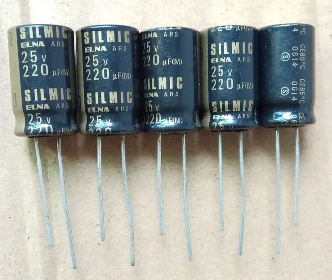 20pcs/lot Japan original ELNA 25V 220UF SILMIC ARS 12x20mm brown copper foot fever audio electrolytic capacitor free shipping