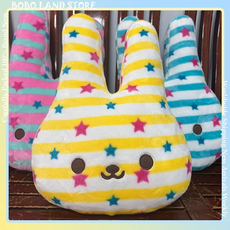 Cute Long Ear Bunny Plush Pillow Striped Polka Dot Print Rabbit Stuffed Toy Soft Hugging Cushion Home Decor Birthday Girl Gifts