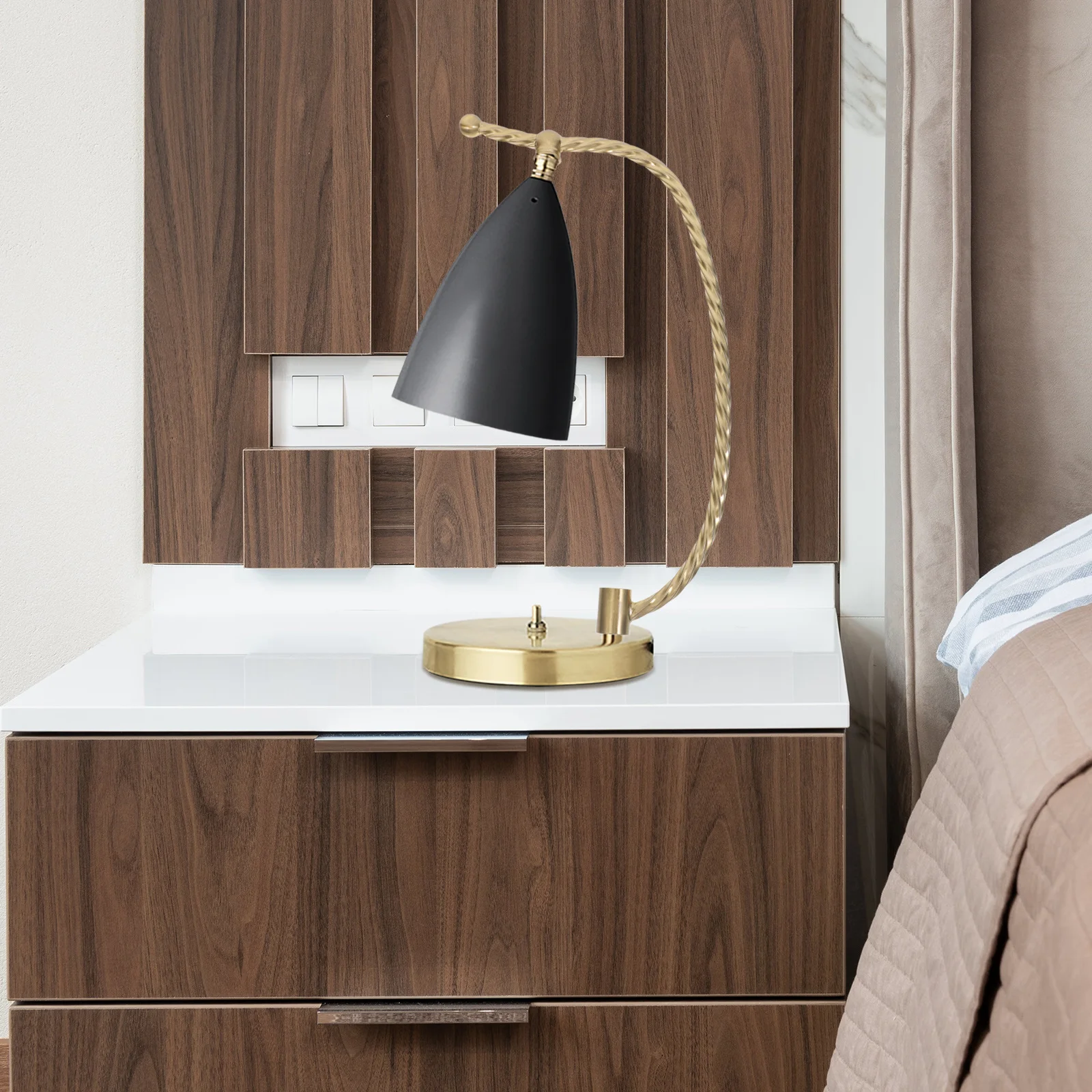 أنبوب مصباح عتيق مطلي بالنحاس سهل الإعداد متوافق مع مصابيح مختلفة، تصميم عملي أنيق يعزز أجواء الغرفة، أجزاء مصباح ذاتية الصنع #4