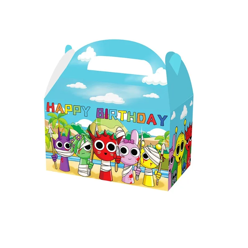 Nieuwe Sprunki Bonbondoos Kinderen Verjaardag Decoratie Spel Thema Papieren Dozen Cake Cookie Goody Bags Jongen Meisje Feestartikelen Geschenktasje