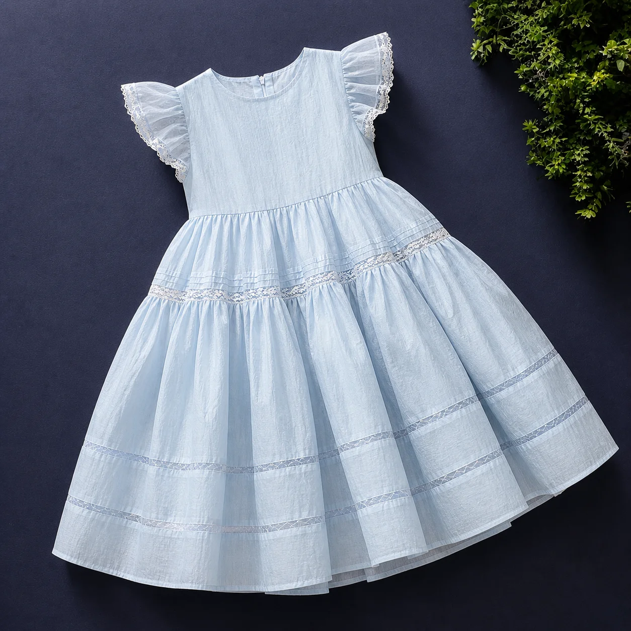Girls Party Dresses Flutter Sleeve Lace Princess Maxi Dress Birthday Pageant Wedding Flower Girl Dress Clothes 6-13 Years kids