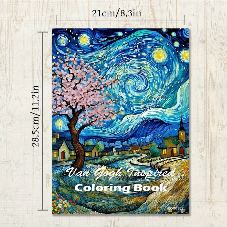 Van Gogh Inspired Coloring Book - 8.3×11.2 Inches, 22 Pages. Impressionist Art Style to Boost Creativity