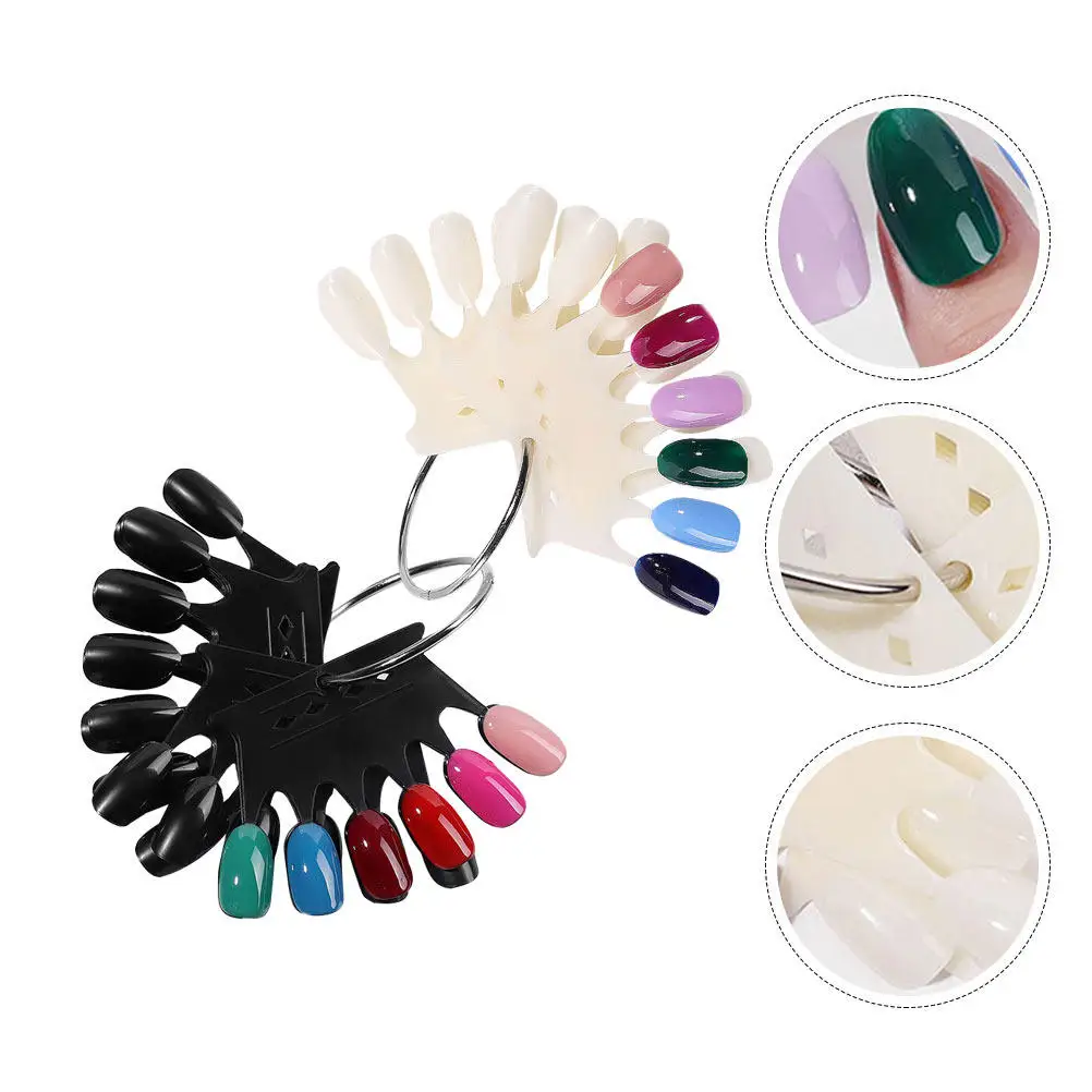 2Pcs Crown Nail Color Cards Eco-Friendly Plastic Display Plate Nail Art Practice Tips Polish Display Board for Home Salon Use