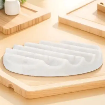 

Round Dish Draining Bar Soap Holder Tray Lightweight Silicone Soap Tray Portablebathroom Home Storage Dish