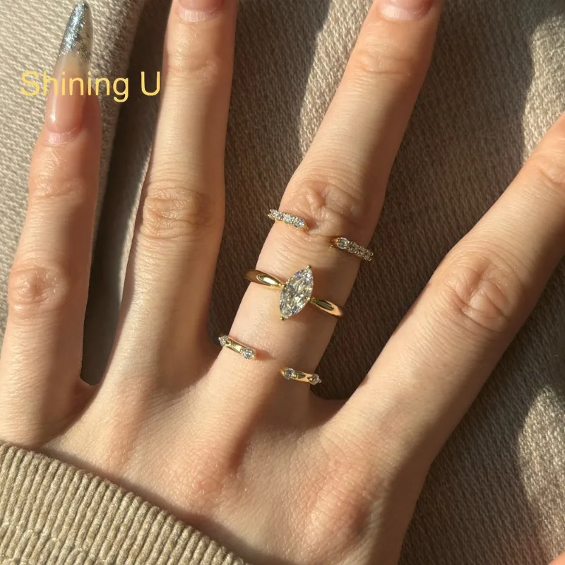 

Кольцо из стерлингового серебра 925 пробы с огранкой «маркиз» для женщин, ювелирное изделие для помолвки