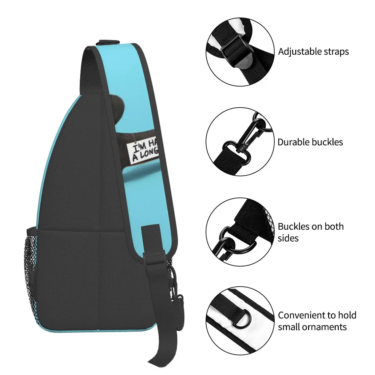 Dackel Hund lustige Welpen Cross body Schulter taschen gedruckt Brusttasche Schulter Rucksack Tages rucksack für Reisen Wandern Sport rucksack