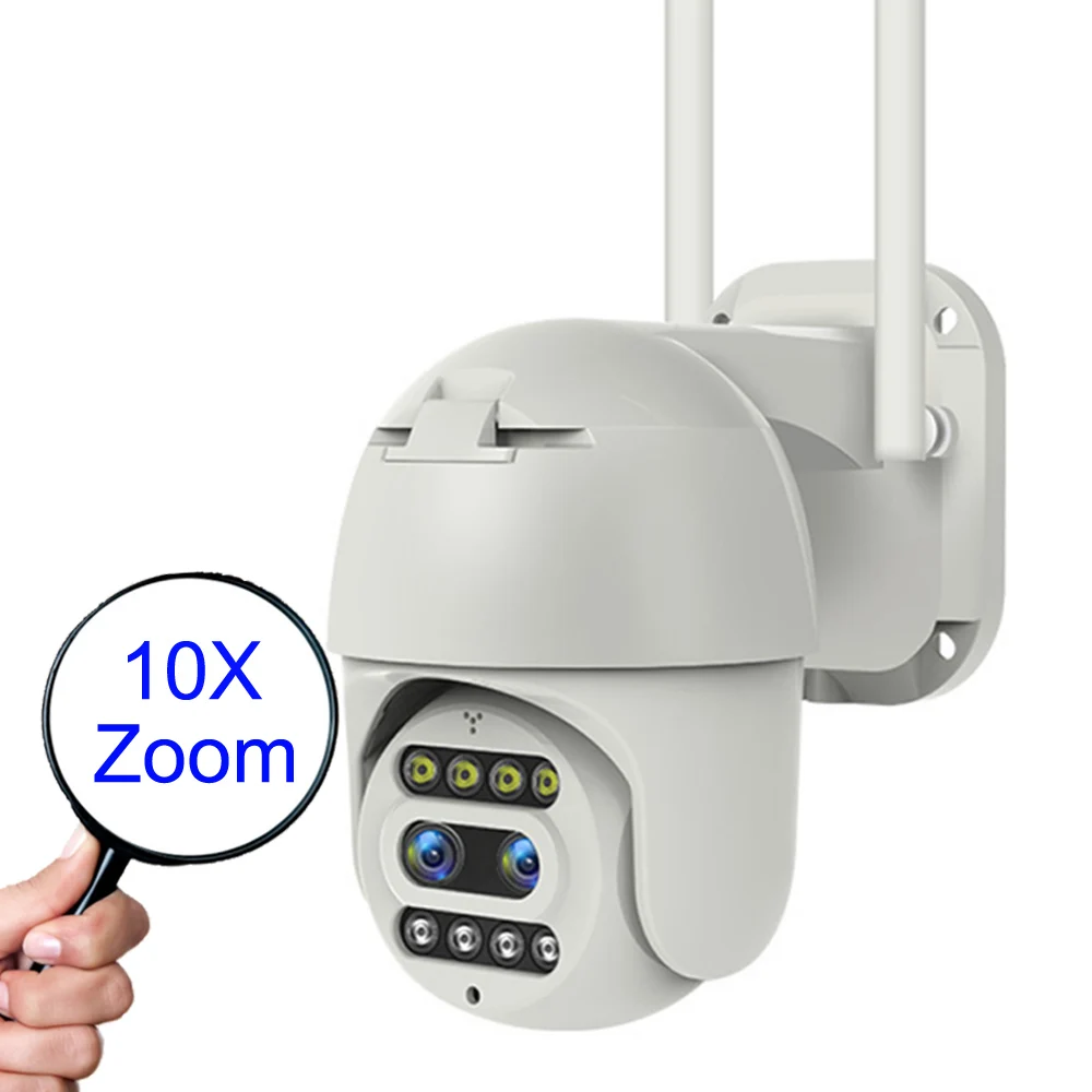 2022 nuovo arrivo 10X Zoom Carecam Pro Dual Lens Night Vision Outdoor Wireless Security WiFi CCTV PTZ IP Camera