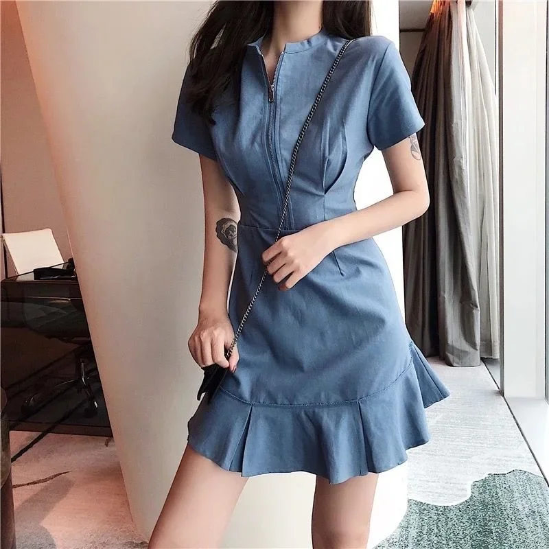 Short Yellow Mini Women\'s Dress Black Clothing Female Dresses 2024 Promotion Harajuku Cheap Casual Offer Trend Unique Y2k Retro