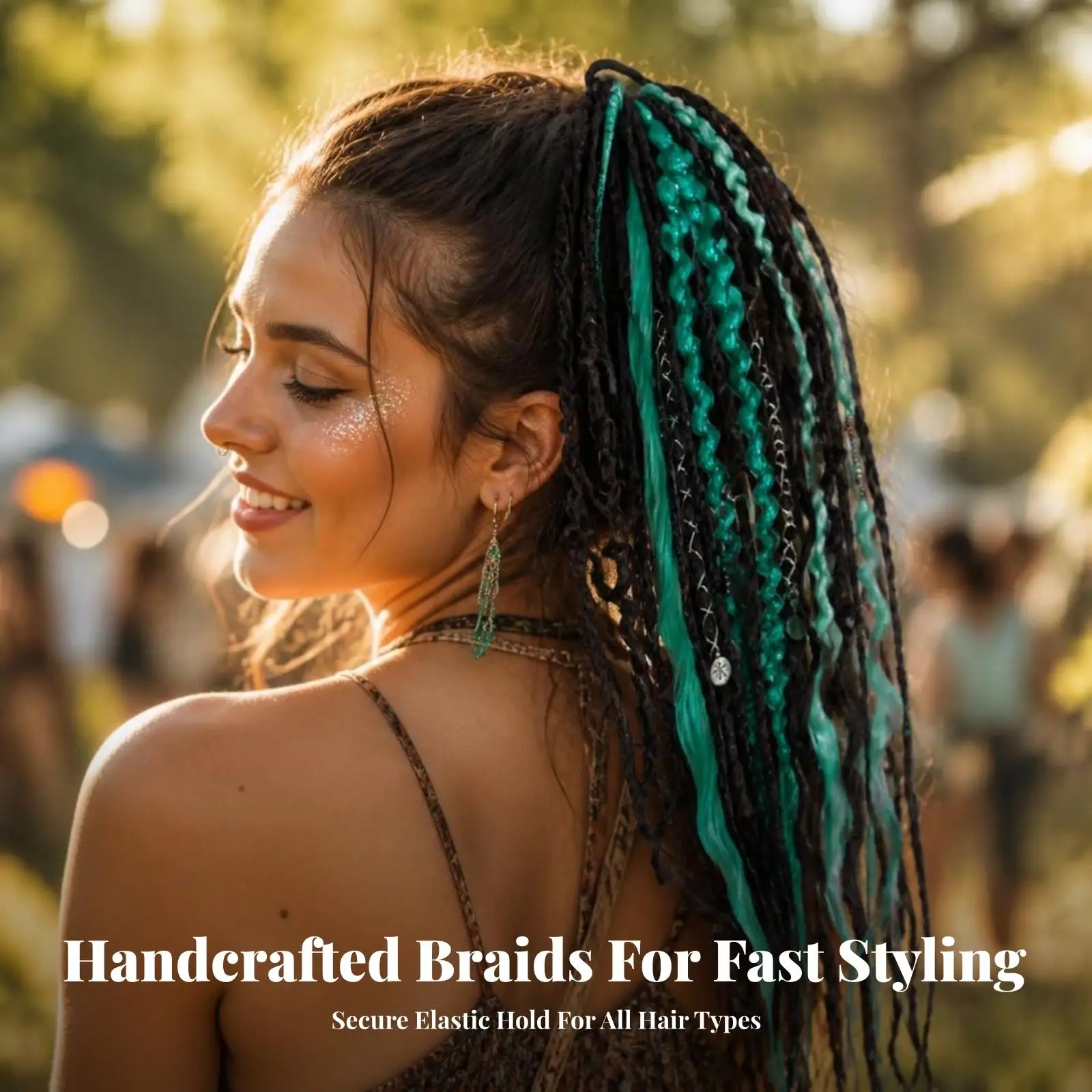 Bohemian Dreadlock Ponytail Extension | Instant Length and Volume, Braided Ponytail Extension, for Festivals