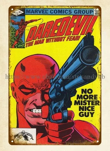 1982 daredevil comic metal tin sign wall art lodge cafes living room
