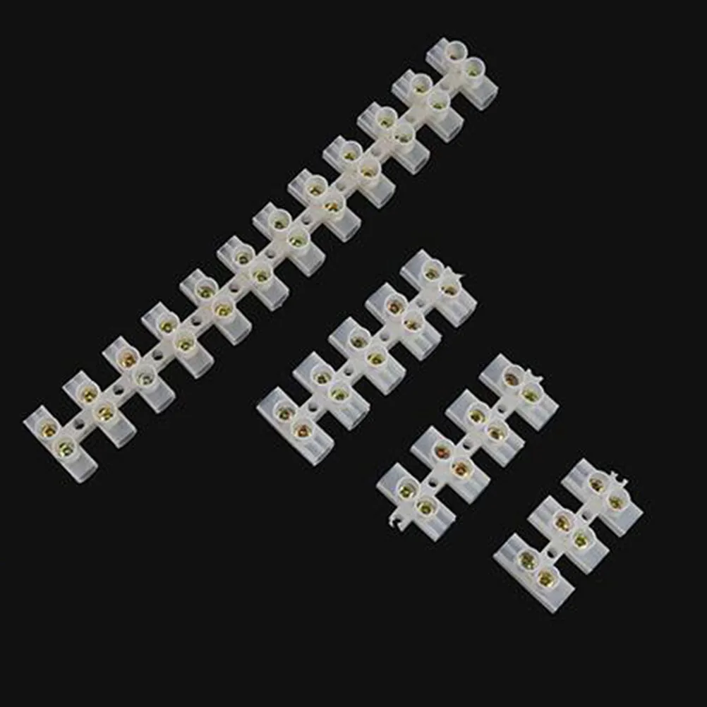 10Pcs Terminal Block 12-Position Two Row Screw Wire Connector 10A 300V Transparent Barrier Strip Cable Connector Electrical Wire