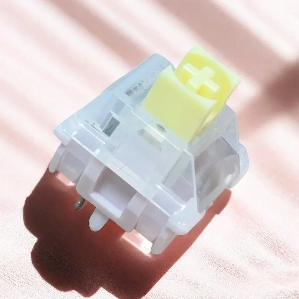 

Jerrzi Cute Yellow Switch Factory Prelubed 37g Mechanical Keyboard Linear 5pin Hot Swappable MX Switch with Light Guide