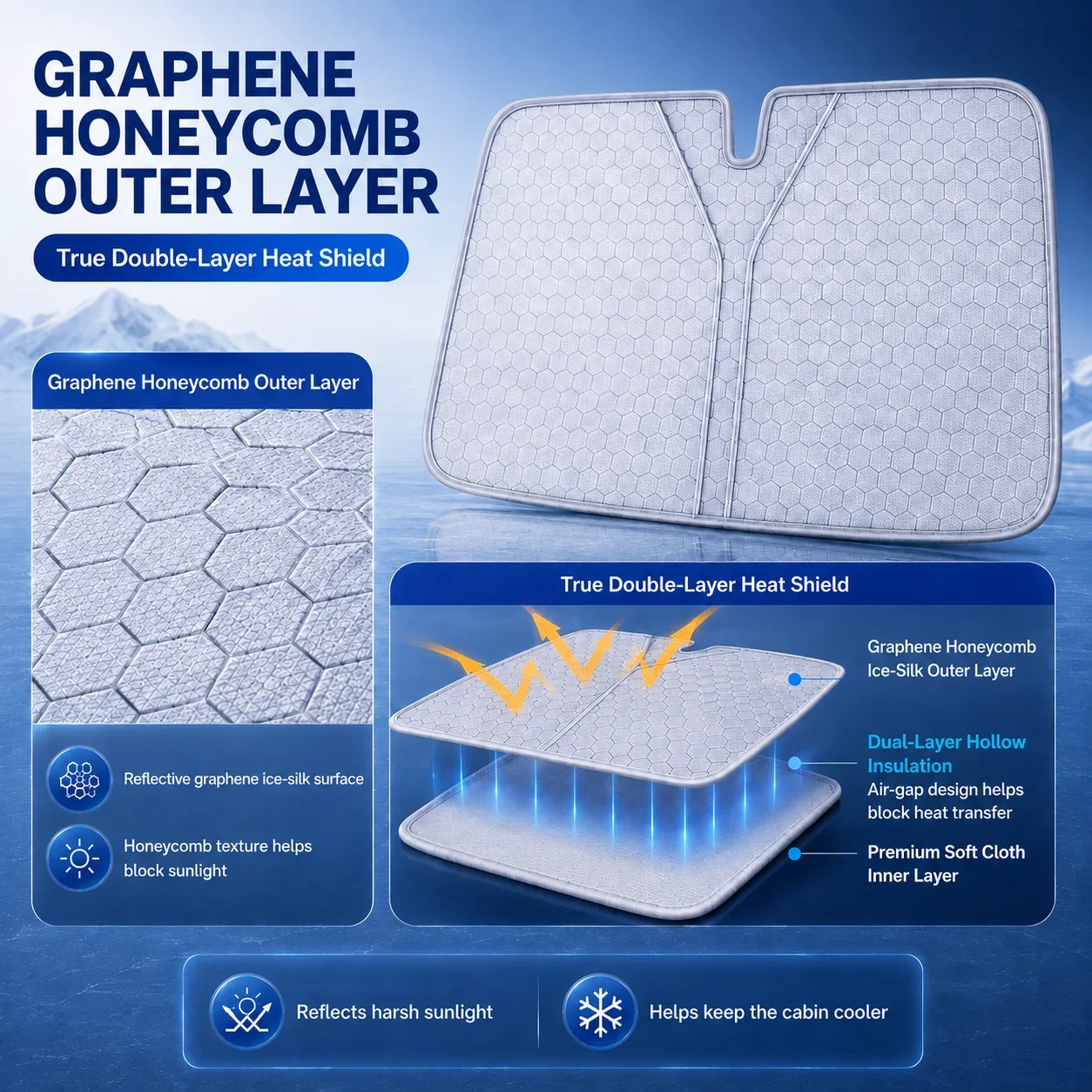 For Citroen C3 Graphene Windshield Sunshade Custom Fit Car Sunshade UV Sun Protection Car Accessories 3