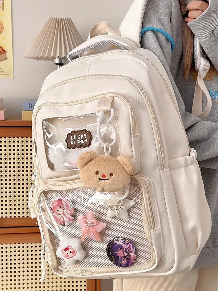 Sweet and Cute Japanese Original Lolita Backpack for Students Large Capacity Daily Casual Commuting Travel School Bag