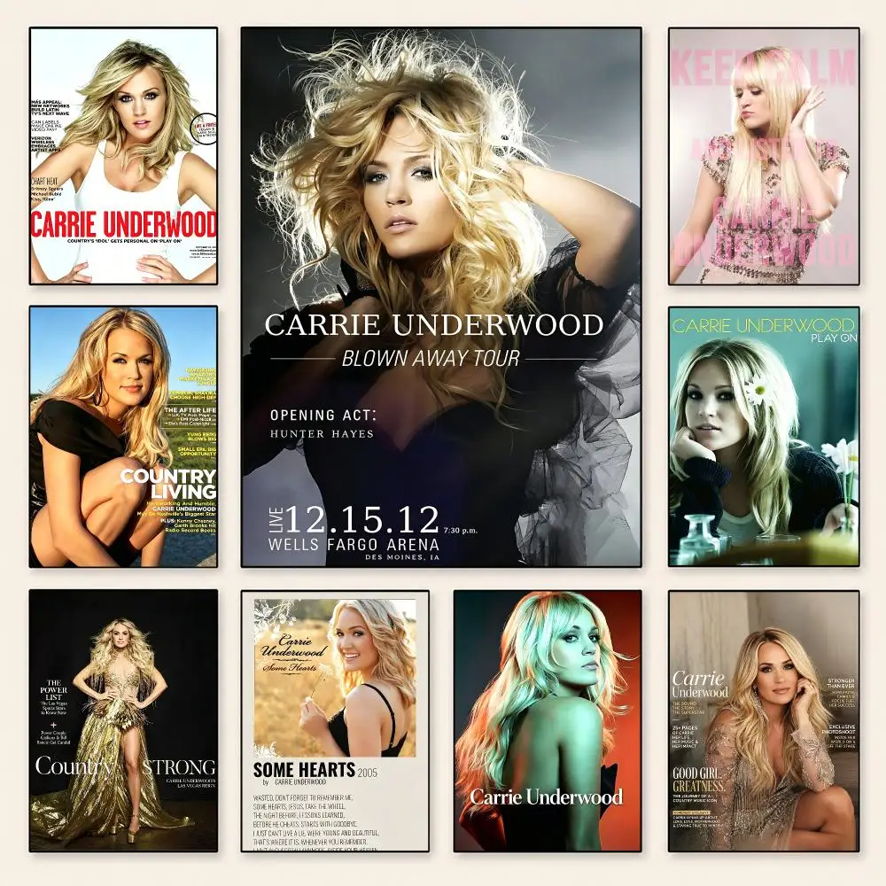 Celebrity Carrie Underwood Poster Poster Minimalist Decor HD SelfAdhesive Wall Art for Home Café Bedroom Gift Aesthetic Hanging