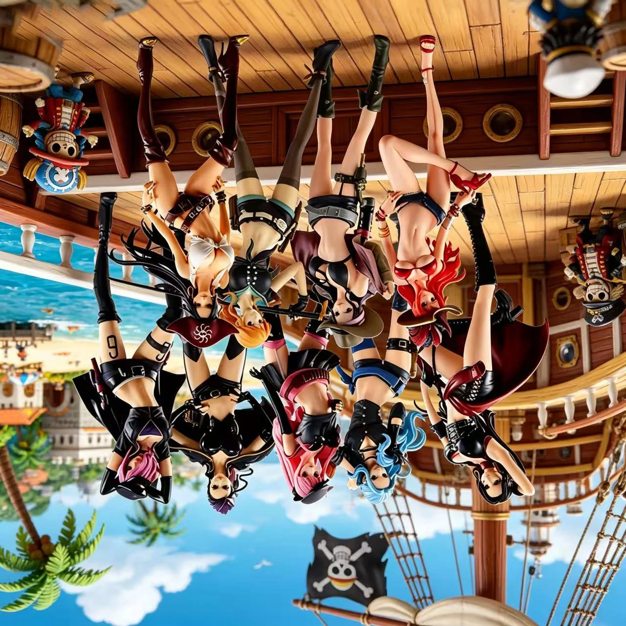 BANDAI Original Flag Diamond Ship One Piece Anime Boa Hancock Nami Robin Reiju Vivi Action Figure Toys Boys Girls Gift Model