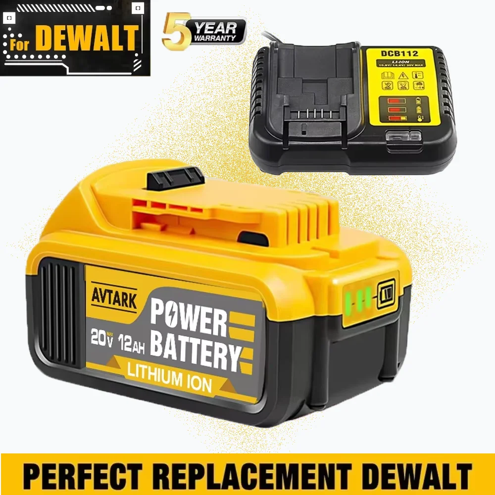 

New 100% Original 12000mAh 20V for Dewalt Power Tool Battery DCB206 20V 12.0Ah Battery DCB206 20V Battery DCB205 DCB204-2