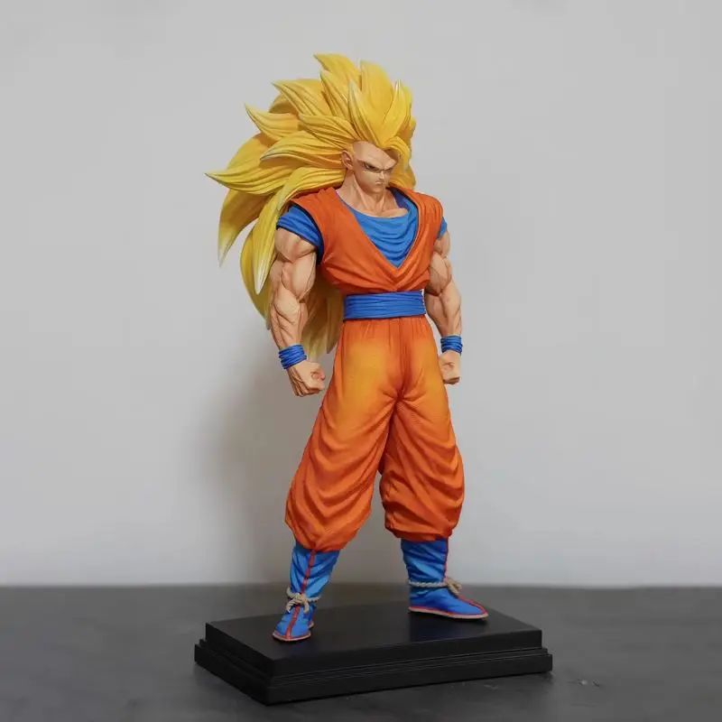 

34cm Anime Dragon Ball Z Super Saiyan 3 Son Goku Action Figures Standing Model Pvc Statue Desktop Decoration Ornament Toys Gifts