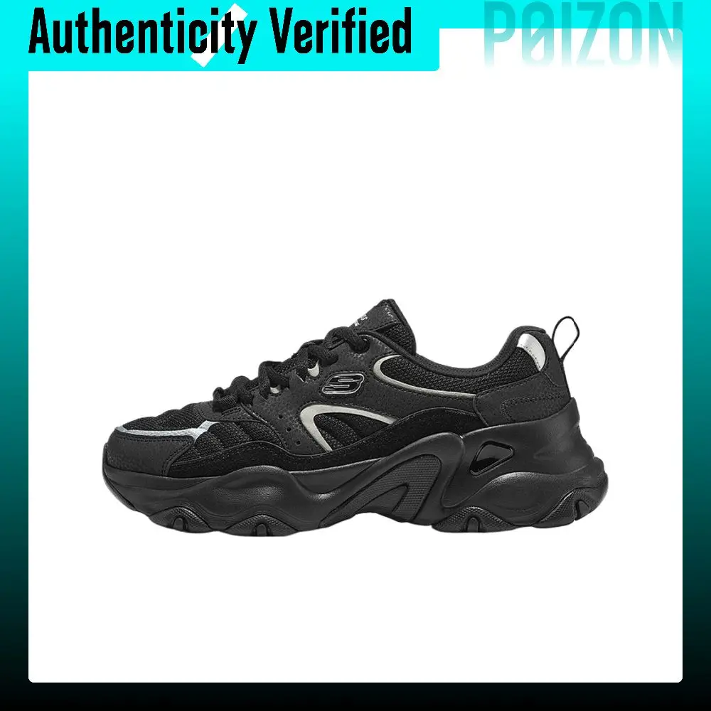 Skechers DLITES Mesh, Suede Cushioning Low top Chunky Sneakers Women's 150830-BKSL