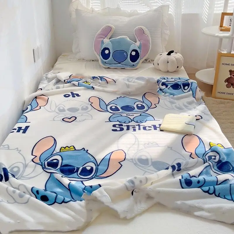 Stitch flanela cobertor anime dos desenhos animados ponto crianças nap cobertor sofá cobertor confortável casal romântico cobertor à prova dwaterproof água
