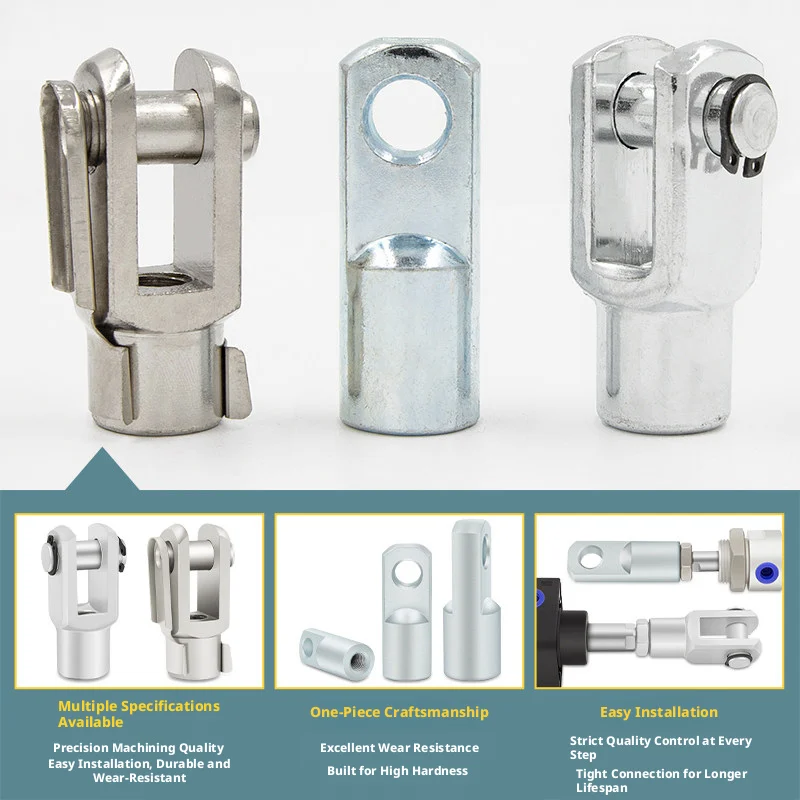 Picture 4: Cast Iron Rod End Fitting – ISO 15552, M3–M42, I/Y/Y-Clip Types, Zinc Plated, Corrosion Resistant