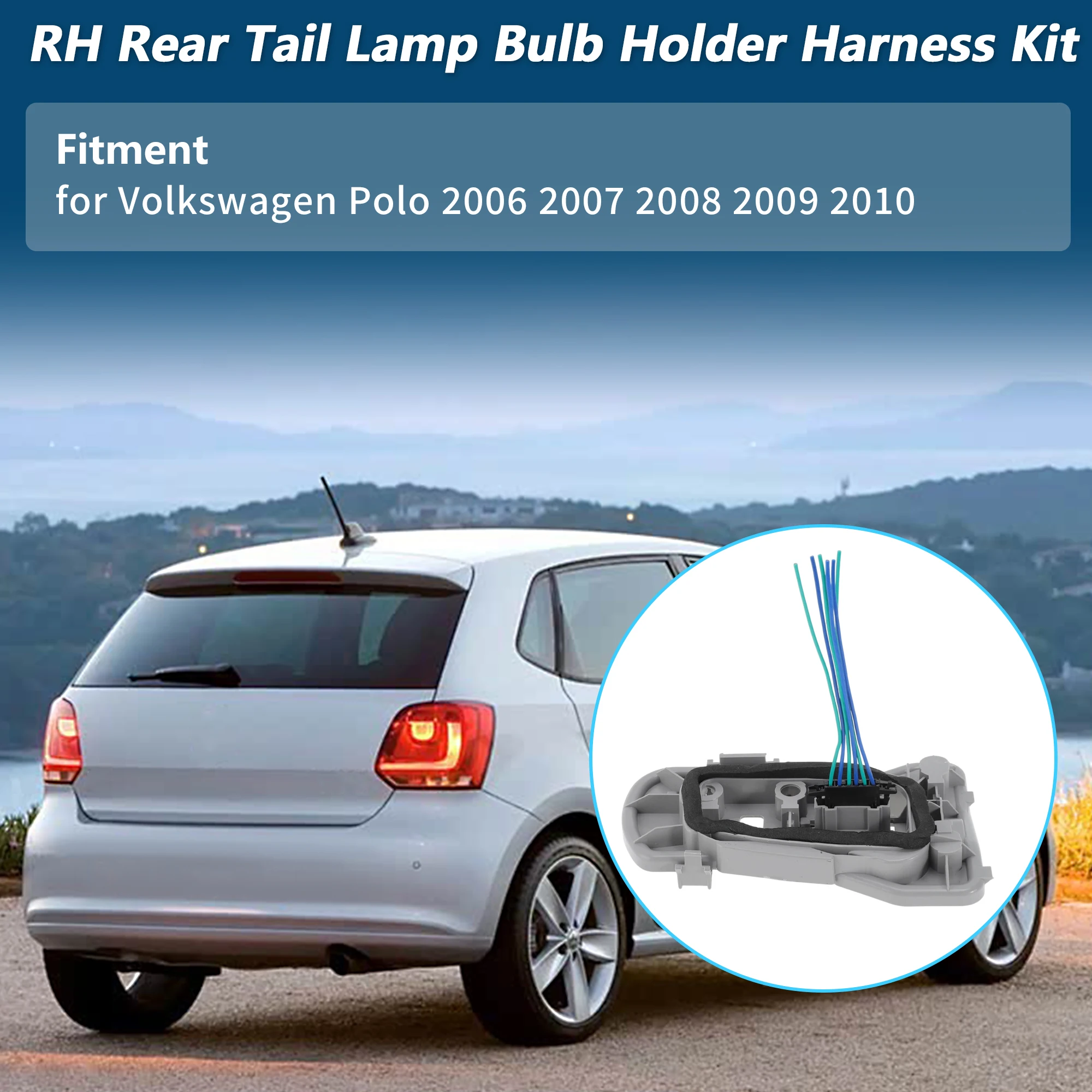 

UXCELL розетка заднего правого заднего фонаря для Volkswagen Polo 2006-2010 No 6QD945258A
