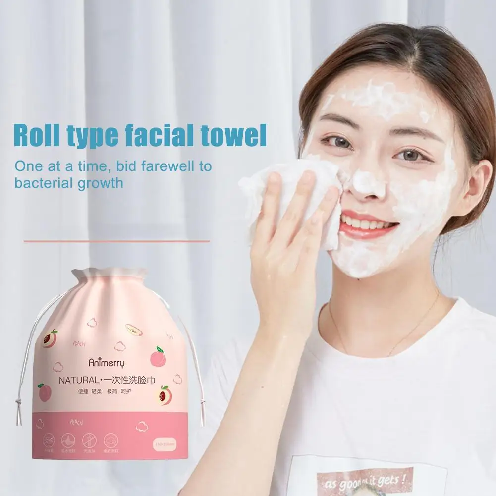 Multi Use Facial Cleansing Cotton Tissue Dual Use Of Friendly Dry WetReel แต่งหน้าแบบใช้แล้วทิ้ง Face Skin Towel Type Soft Remov G5F2