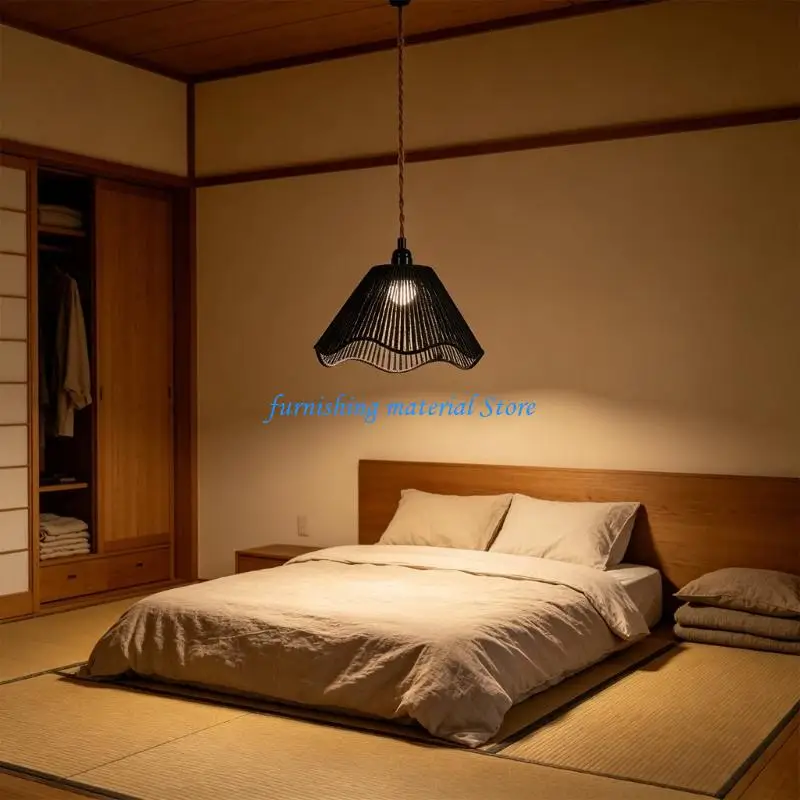 Y5GD Simple Weave Hanging Light Lamp Shade Elegant Decorative Lighting Accessories