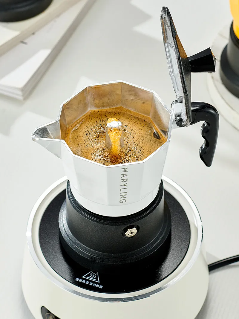 MARYLINGCaffe Italian Manual Moka Pot Single Valve 3 Cups Espresso Maker