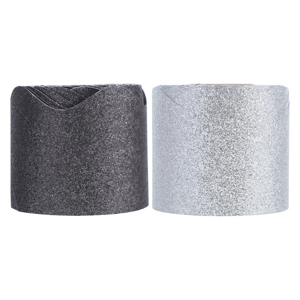 

2 Rolls Chalkboard Border Sticker Scalloped Trim Glitter Bulletin Board Decorations Paper Edges Classroom Office School