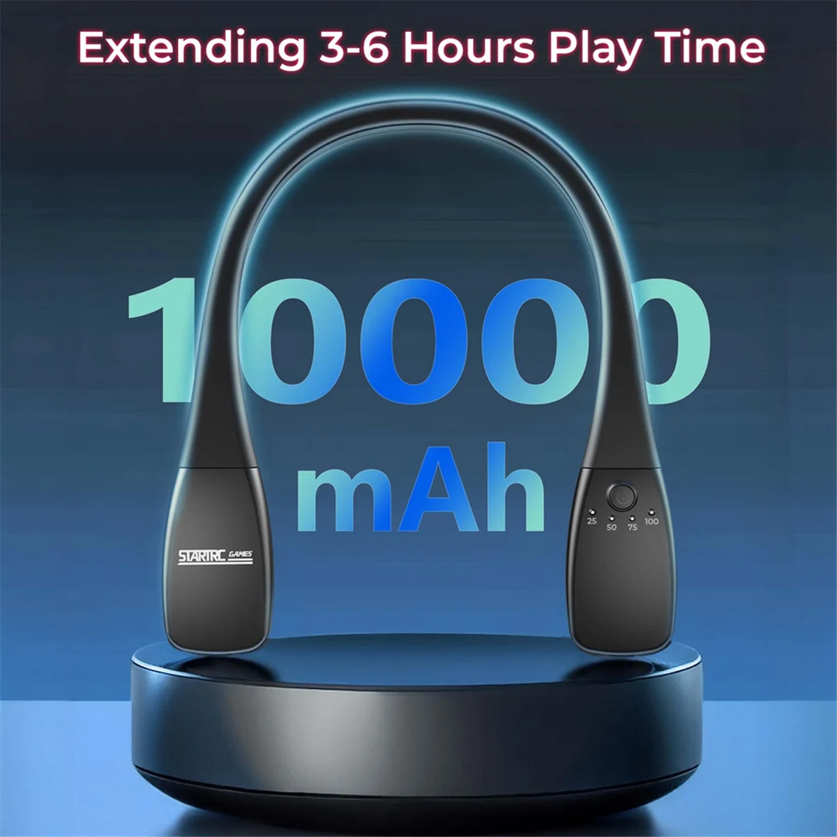 Pengisi daya portabel tipe-c Power Bank leher VR paket baterai 10000MAh VR untuk 3/2 Pico 4/4 Pro // PS VR hitam