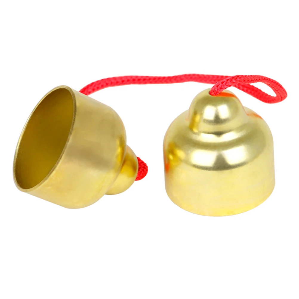 

Children's Percussion Instruments Hand Bell Music Toys Golden Copper Plated Kids Teaching Tool Portable Cymbal Bell Musical