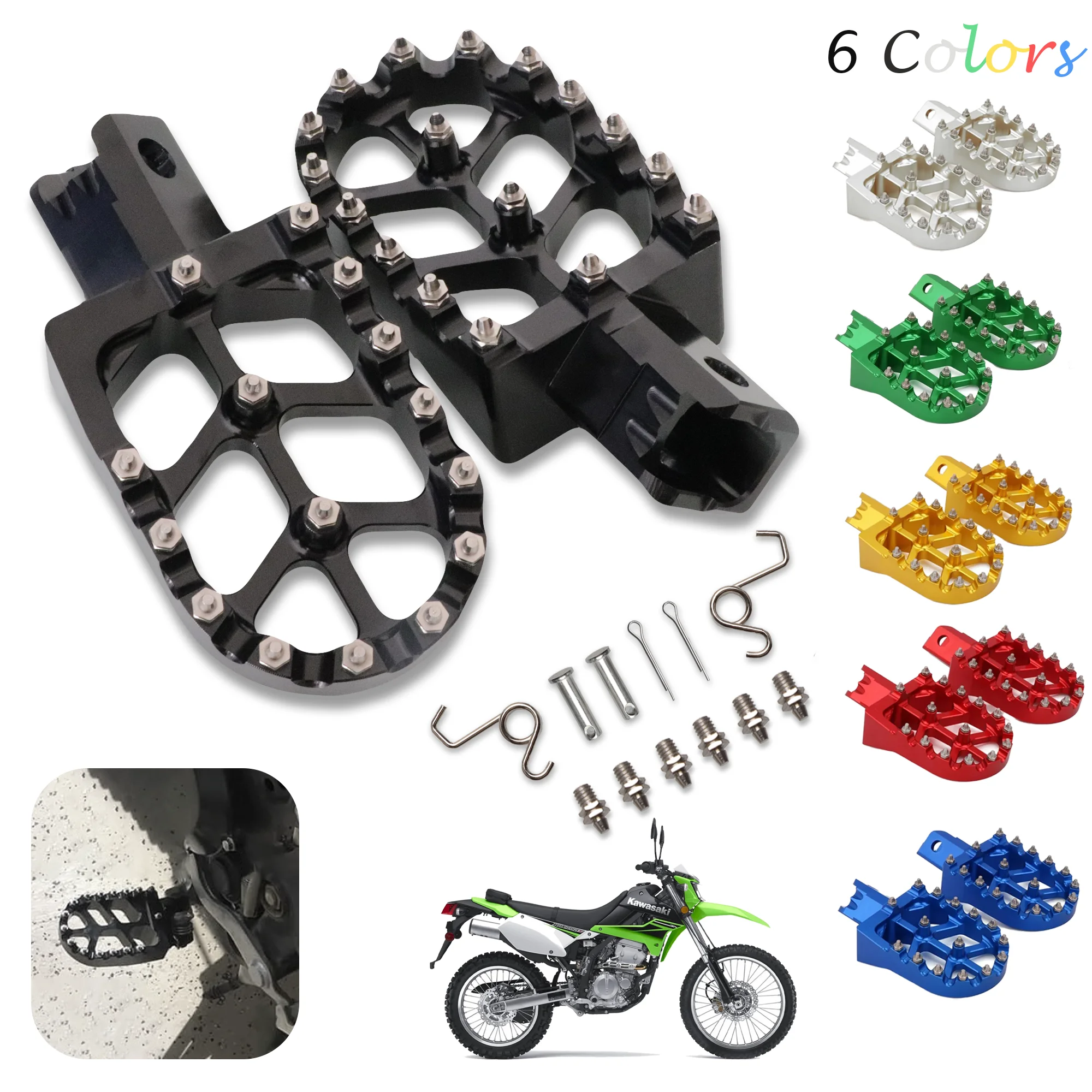 【セール中】オートバイCNCフットペグ ユニバーサル ホンダCRF XR 50 70 110 M2R SDG DHZ SSR KAYO ピットバイク カラフルフットレスト モーター改造