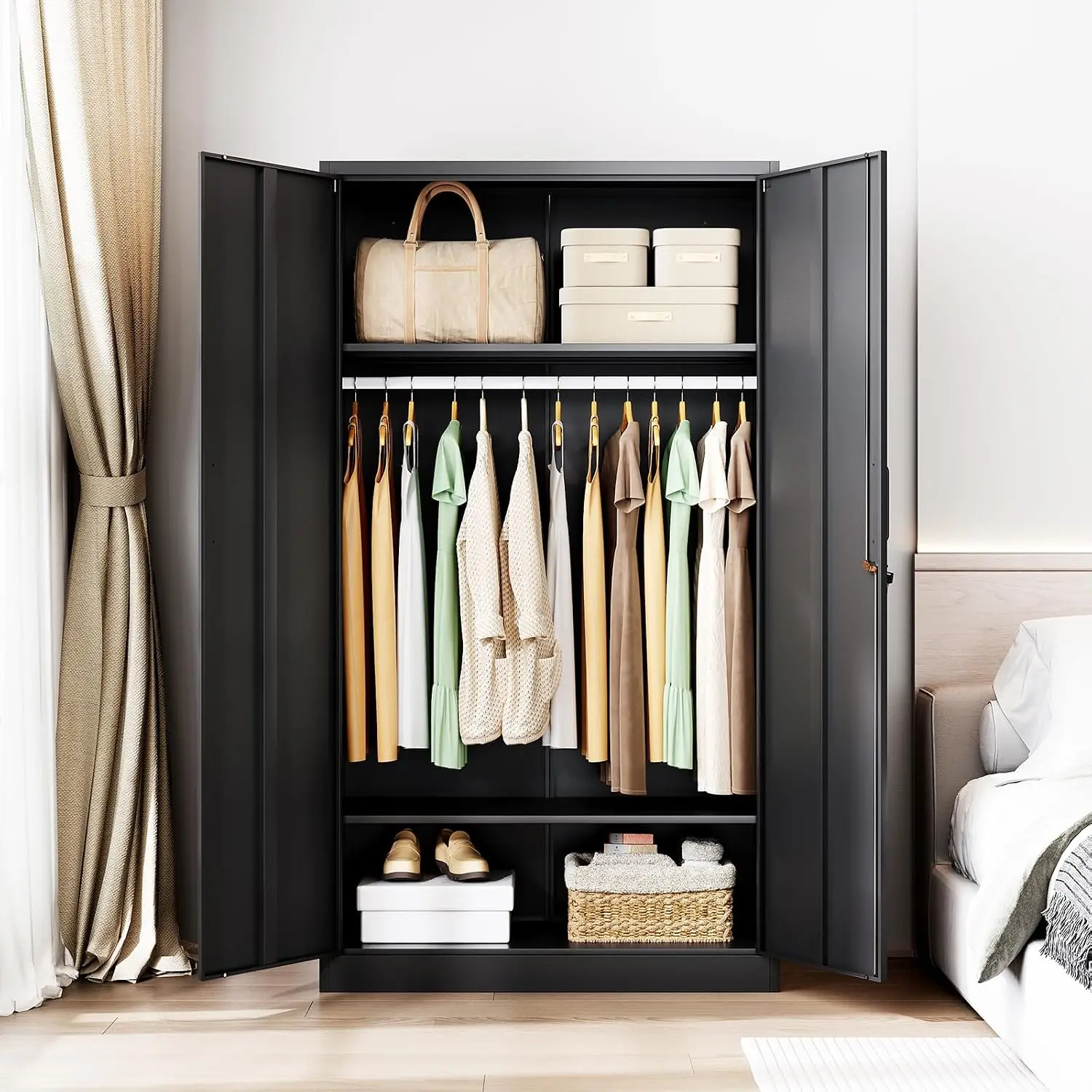 Metal Wardrobe Locker with Lock, 72